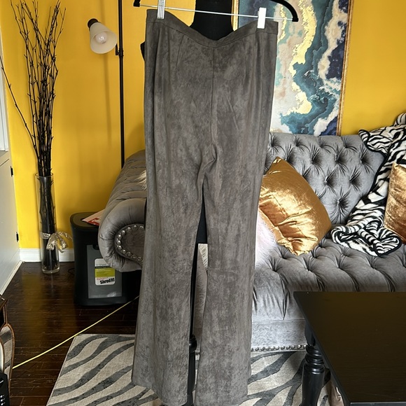 Jealous Tomato Gray Faux Suede Bell Bottoms - Picture 7 of 11